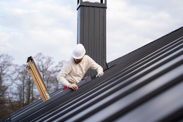 Safety Nets Protecting Workers in Residential Roofing Project